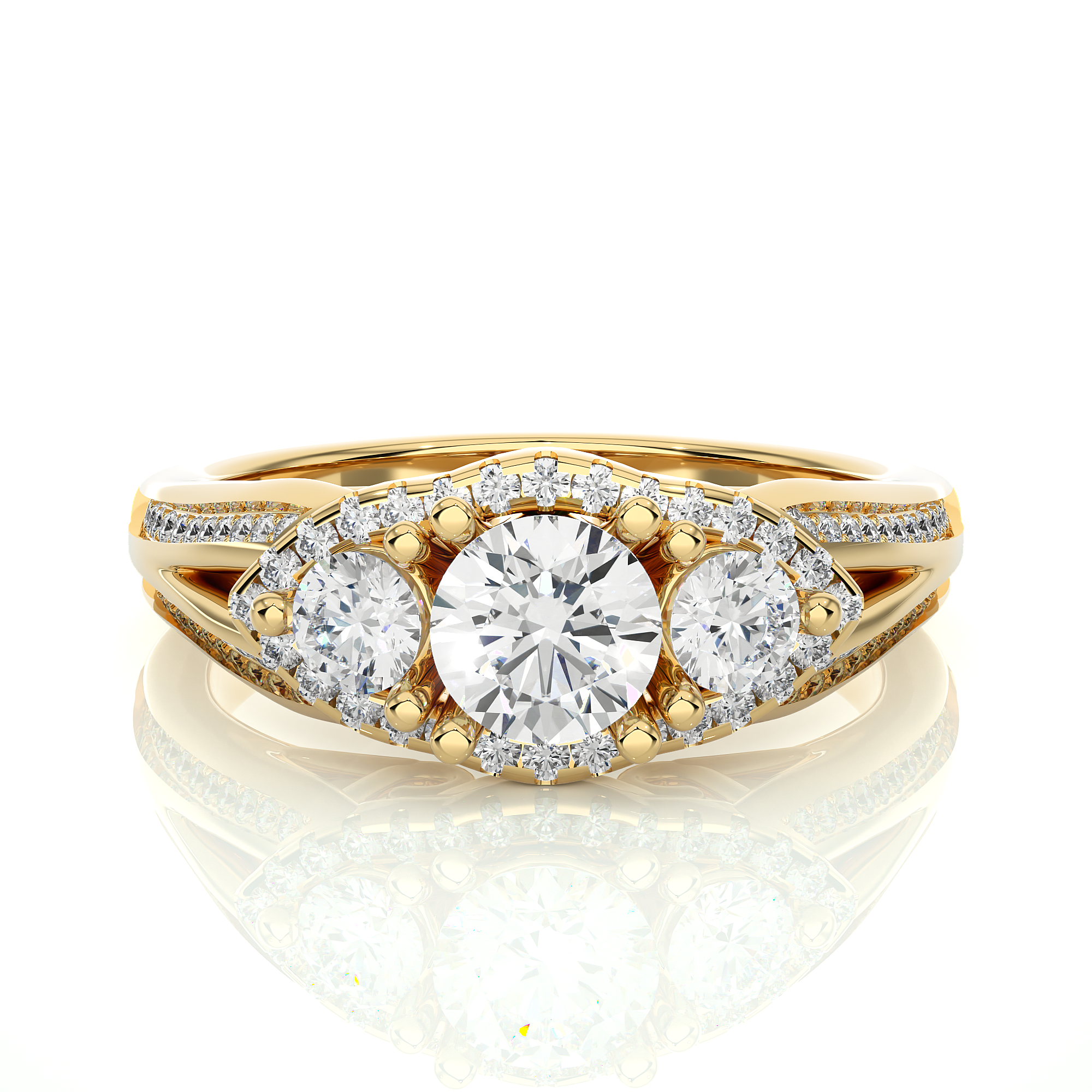 1.14 Carat H Color VS1 Clarity Diamond Studded Natural Diamond Ring.